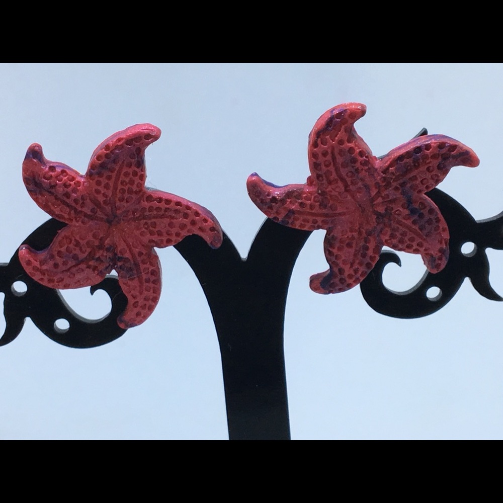 Unique Handmade Polymer Clay Post Earrings - Picture 4 of 8